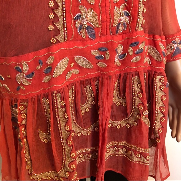 NWT Free People Embellished/ Beaded Boho Tunic - Picture 3 of 6